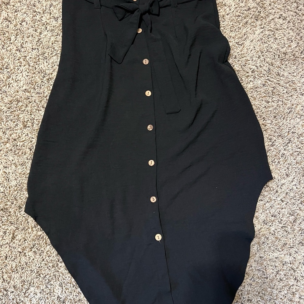 Elegant Black Button-Down Skirt